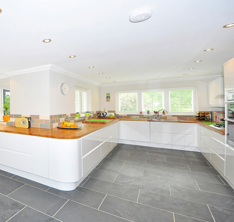 kitchen with new shutter shade windows