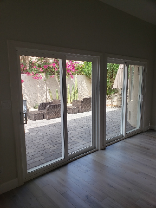 Arizona Window and Door in Scottsdale and Tucson showing white sliding door