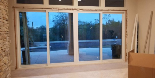 Arizona Window and Door in Scottsdale and Tucson showing white back slider door