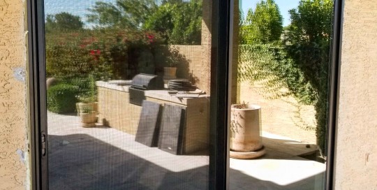 Arizona Window and Door in Scottsdale and Tucson showing black back door slider