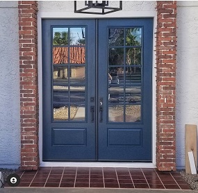 Arizona Window and Door in Scottsdale and Tucson showing blue double front doors