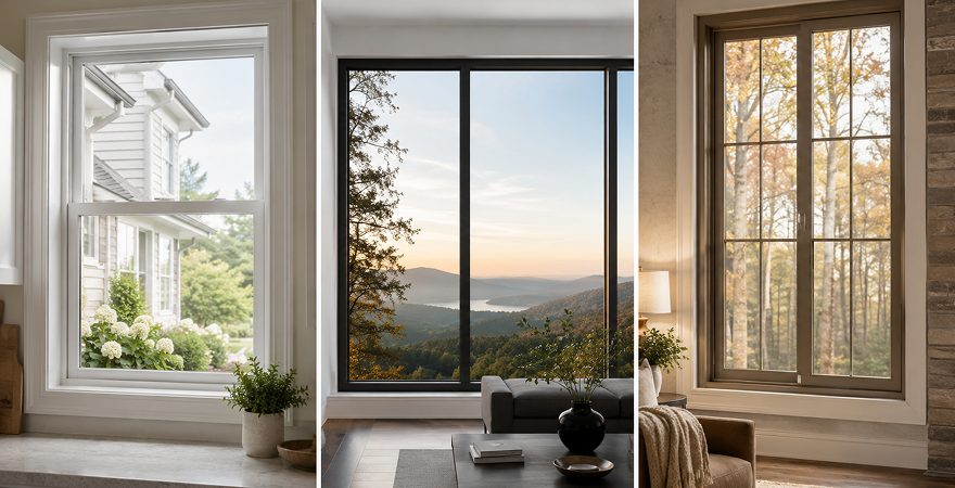 Vinyl, aluminum, and fiberglass replacement windows