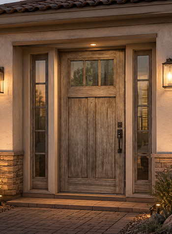 Wooden entry door